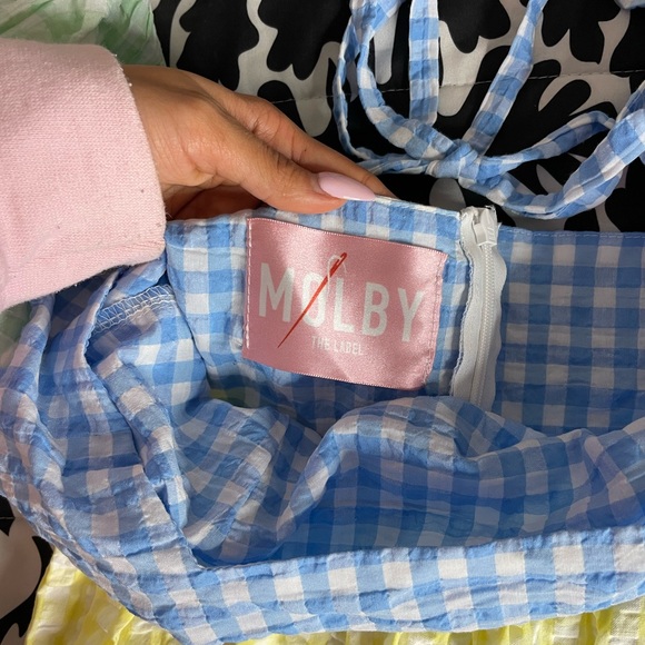 MOLBY the label Pastel gingham handmade dress - Picture 3 of 4